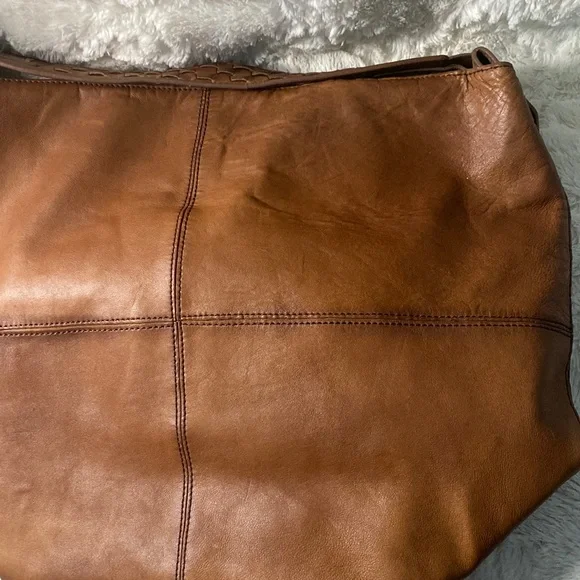 KOOBA  Large Brown Leather Tote bag with wide woven strap handle - Picture 9 of 16